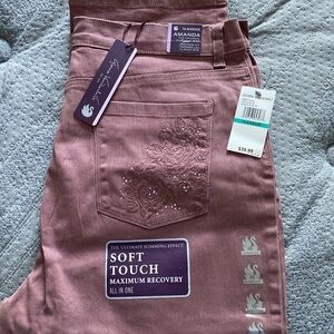 GLORIA VANDERBILT WOMENS ROSE COLORED JEANS